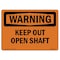Signmission Safety Sign, OSHA WARNING, 7" Height, 10" Width, Keep Out Open Shaft, Landscape OS-WS-D-710-L-12223 - alternate 1
